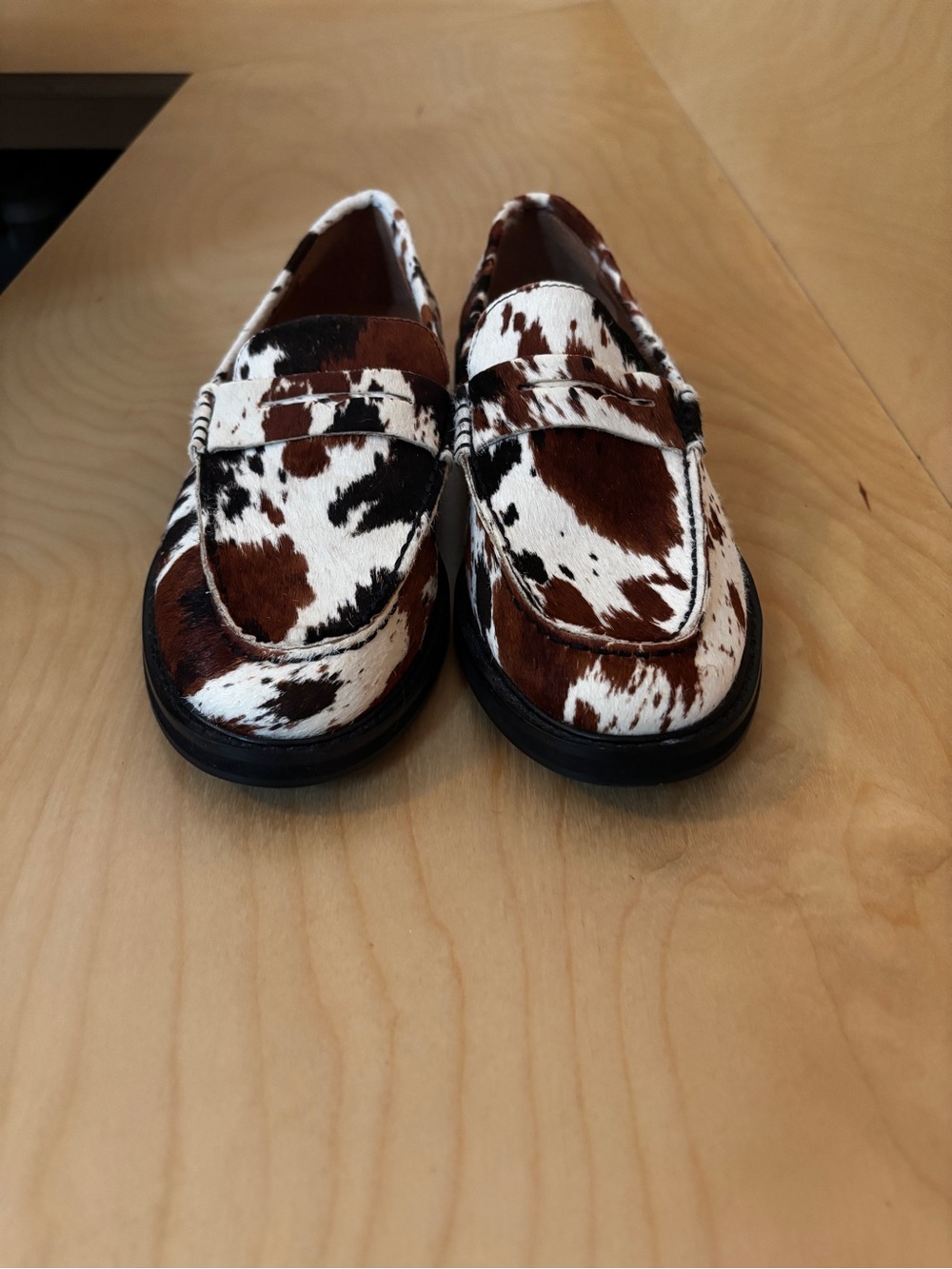 Steve Madden Madison Brown Cow Print Loafers - Picture 6 of 6